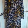 Elli White Zebra Print Midi Dress with Diamante Buckle  Size L UK14 Image 2