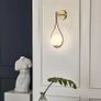 Sconces with Milky Glass Globe and Brushed Brass Finish - Modern Wall Mount Light Fixture for Bedroom, Bathroom, Living Room and Hallway Image 2