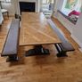 Dining room table and matching benches Image 3