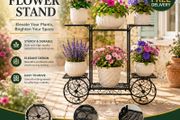 Decorative 6-Tier Metal Plant Stand with Wheels