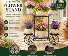 Decorative 6-Tier Metal Plant Stand with Wheels