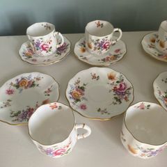 Set of six Royal crown Derby coffee cups and saucers