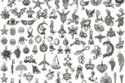 120PCS Wholesale Bulk Lots Jewelry Making Silver Charms Mixed Smooth Tibetan Silver Metal Charms Pendants DIY for Necklace Bracelet Jewelry Making and Crafting (FREE POSTAGE)
