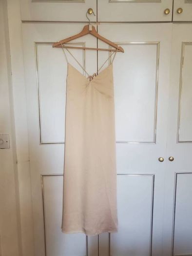 Champagne Satin Slip Dress