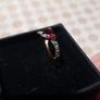 10ct gold ring  with  Natural Gem Stone garnet and diamonds Image 5