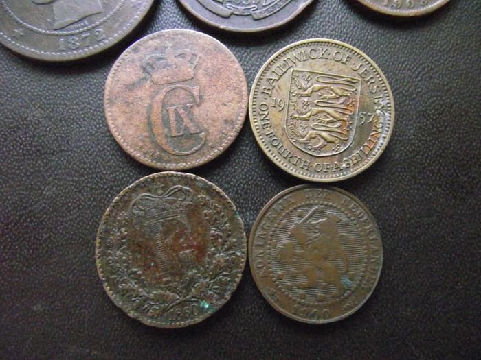 12 Vintage Foreign Coins (1835-1957)