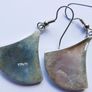 Vintage Alpaca Mexico Turquoise & Abalone Inlaid Silver Earrings Image 5