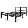 4ft6 Double Bed Frame with Headboard, Metal Slats Support Platform Bed Frames Double Bed with Storage Under Bed, Enhanced Support Stable Easy Assembly, Noise Free, No Box Spring Needed, Black Image 2