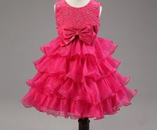 New Girls Wedding Bow Ball Gown Party Bridesmaid Formal Princess Dress size 4-5yrs