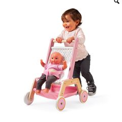 Wooden doll pram