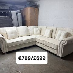 Cream Olympia Chesterfield Fabric Sofa