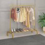 Clothing Garment Rack 110CM Metal Clothes Rail Coat Rail with Bottom Rack for Coats Skirts Shirts Sweaters Gold Image 4