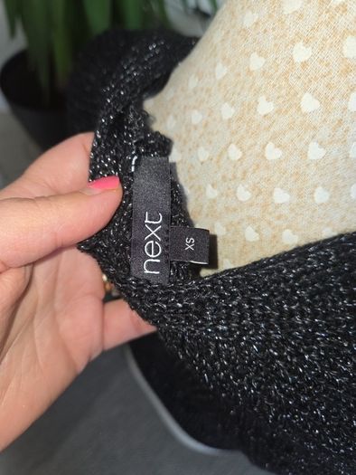 Next black and silver ribbed dressy knit bnwot uk 8-10