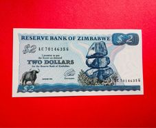Zimbabwe  2. Dollars  1994  PICK  1b  Verified Under Uv Light.  ( Uncirculated )