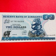 Zimbabwe  2. Dollars  1994  PICK  1b  Verified Under Uv Light.  ( Uncirculated )
