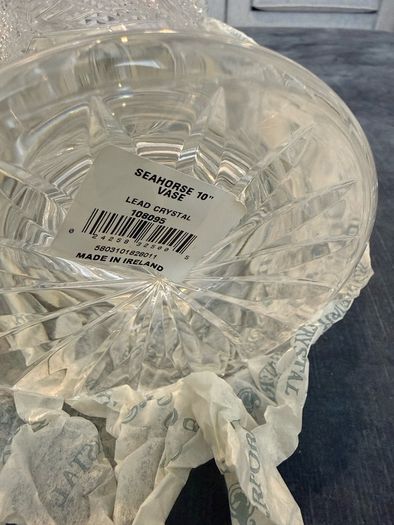 Waterford Crystal : Seahorse 10" vase