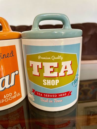 3 x Retro 50s 60s Multi Color Classic Tea Coffee Sugar Set