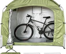 Bike Storage Shed Tent, Portable Bicycle Storage Sheds 210D Oxford PU4000 Waterproof Bike Cover Shelter for 2 Bikes, Perfect for Outdoor Camping Lawn Bike Storage, Garden Tools (200x80x165cm)