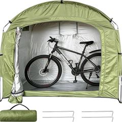 Bike Storage Shed Tent, Portable Bicycle Storage Sheds 210D Oxford PU4000 Waterproof Bike Cover Shelter for 2 Bikes, Perfect for Outdoor Camping Lawn Bike Storage, Garden Tools (200x80x165cm)