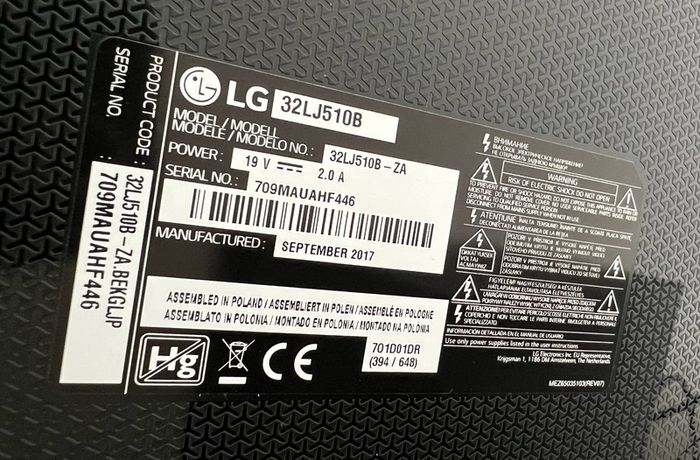 LG 32 inch flatscreen TV - 32LJ510B