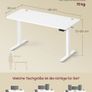 Electric Height Adjustable Standing Desk 140 cm WhiteSit Stand Office Desk with Memory Presets, Cable Management & Hooks Image 6