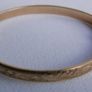 Victorian 9CT Gold B.C.  B. CORE Leaf Engraved Bangle Bracelet, Circa 1878 12,51g Image 2