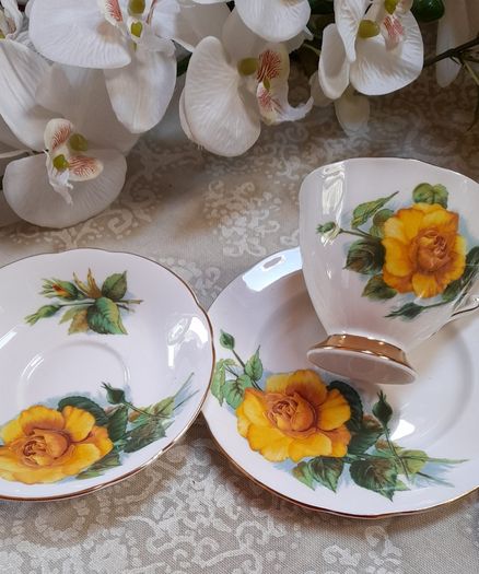 Vintage  Paragon "Six World Famous Rose" tea trios