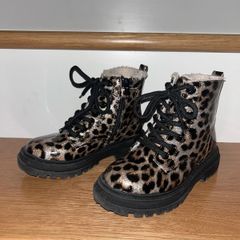 Leopard print girls boots