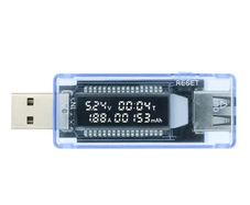 Battery Tester USB Transparent Blue Voltmeter Current Capacity Charger Meter Mobile Power Smart Home Portable Timing Test