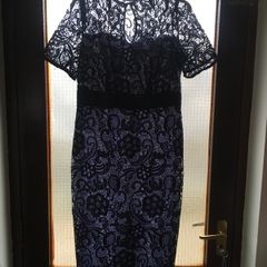 Berkertex Navy Lace Dress, Size 12, Fully Lined, New