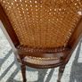 Antique French set of 2 Solid Walnut Louis XVI Armchairs cane work on seat and backrest Image 4