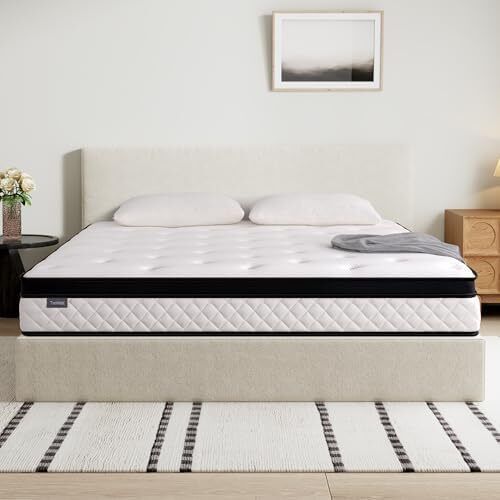 Double Mattress, 22CM Gel Memory Foam Pocket Sprung Mattresses with Breathable Soft Fabric for Cool Sleep, Mattresses Double for Pressure Relief, Medium Firm Mattress in a Box 135x190x22cm