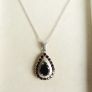 Vintage  Natural Garnet and Sterling Silver 925 Pendant , Necklace length 10" - 8,4g Image 2
