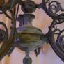 Vintage Chandelier 9 Bulbs Arms  Brass/Bronze  (green patina) H-26" x 23" Image 3
