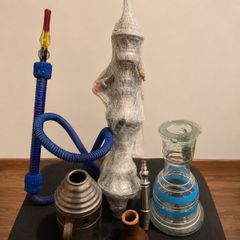 Traditional Shisha / Hookah Set with Glass Base & Accessories