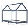 Kids Bed Frame Grey Solid Pine Wood 90x200 cm Image 7