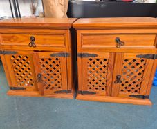 Pair of wooden bedside cabinets