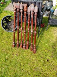 7 mahogany stair spindles