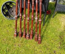 7 mahogany stair spindles
