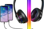 Headphone Stand Gaming Headset Holder PC Gaming Accessories for Desk, Cool LED Headset Stand with 2 USB Charger for Gamer