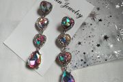 Brand New Heart Crystal Drop Earrings