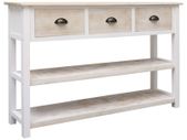 Sideboard Natural and White 115x30x76 cm Wood