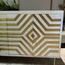 Solid wood sideboard with brass inlay Image 4