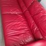 Genuine Leather couch in red Image 2