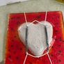 Jewelry Dish with a Heart  or as hanging wall glass plate made in greece Image 7