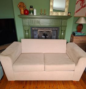 2 seater sofa beige