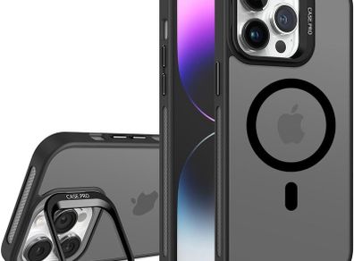 For Apple iPhone 16 Pro Max Skin-Feel Camera Holder Magsafe Case Black