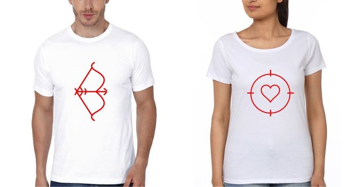 Bow And Arrow Couple T-shirts Great Gift Present For Valentines Day Idea