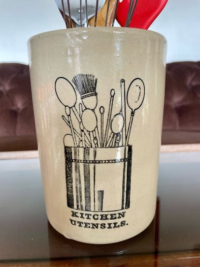 Vintage Stoneware Pearsons of Chesterfield Crock Style Utensil Holder