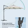 Parasol, Cantilever Parasol, 300 cm, 28 Solar LED Lights, UPF 50 Garden Umbrella, 360 Rotatable, Tilt Angle Infinitely Adjustable, with Crank, Cross Base, Image 8